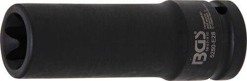 BGS Kraft-Steckschlüssel-Einsatz E-Profil, tief | Antrieb Innenvierkant 20 mm (3/4