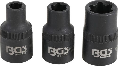 BGS Steckschlüssel-Einsatz-Satz | Keil-Profil (für RIBE) M6S, M8S, M12S | 3-tlg. 9336 
