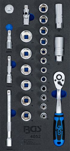 BGS Werkstattwageneinlage 1/3: Steckschlüssel-Satz | 10 mm (3/8