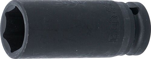 BGS Kraft-Steckschlüssel-Einsatz Sechskant, tief | Antrieb Innenvierkant 12,5 mm (1/2